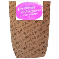 Mitgebseltüte OHNE DICH - lila - zum selber Befüllen