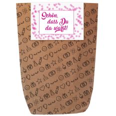 Mitgebseltüte DA WARST - pink - zum selber Befüllen