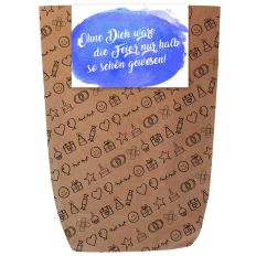 Mitgebseltüte OHNE DICH - blau - zum selber Befüllen
