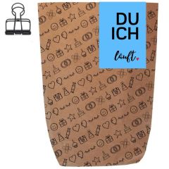 Geschenktüte DU ICH LÄUFT - blau - zum Befüllen