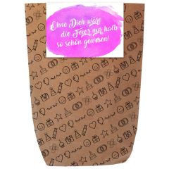 Mitgebseltüte OHNE DICH - lila - zum selber Befüllen