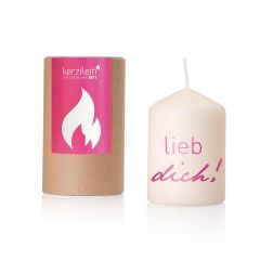 Kerze LIEB DICH! - pink